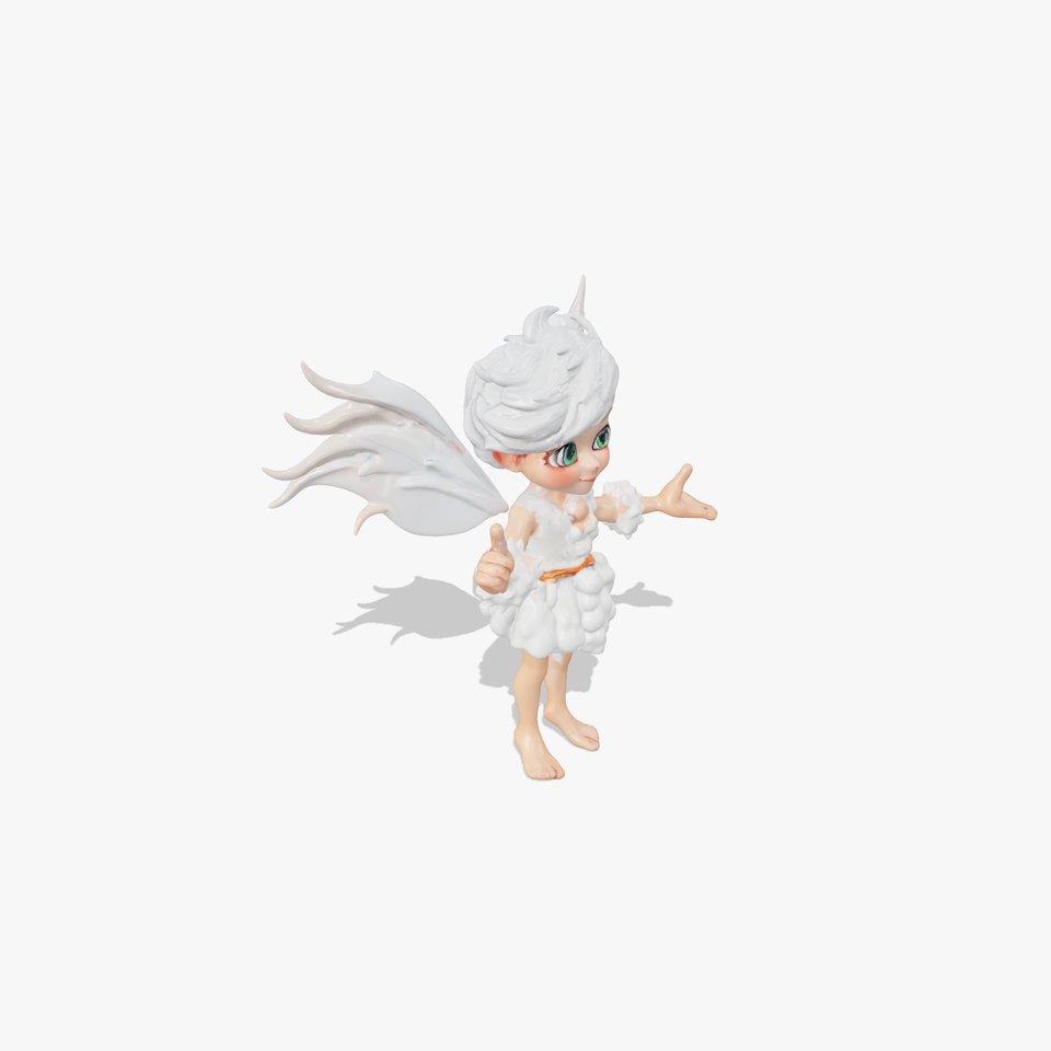 Cute Fairy Character Rigged and Animated for D Games